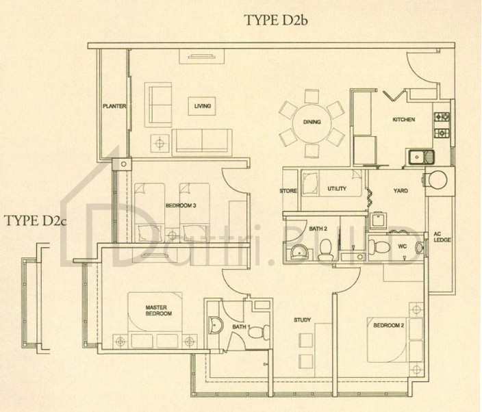 THE RAINTREE D2b floorplan (watermarked)