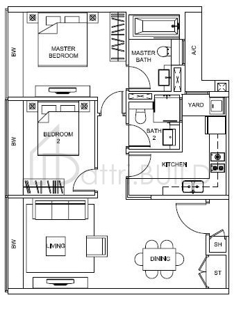WILKIE STUDIO B1 floorplan (watermarked)