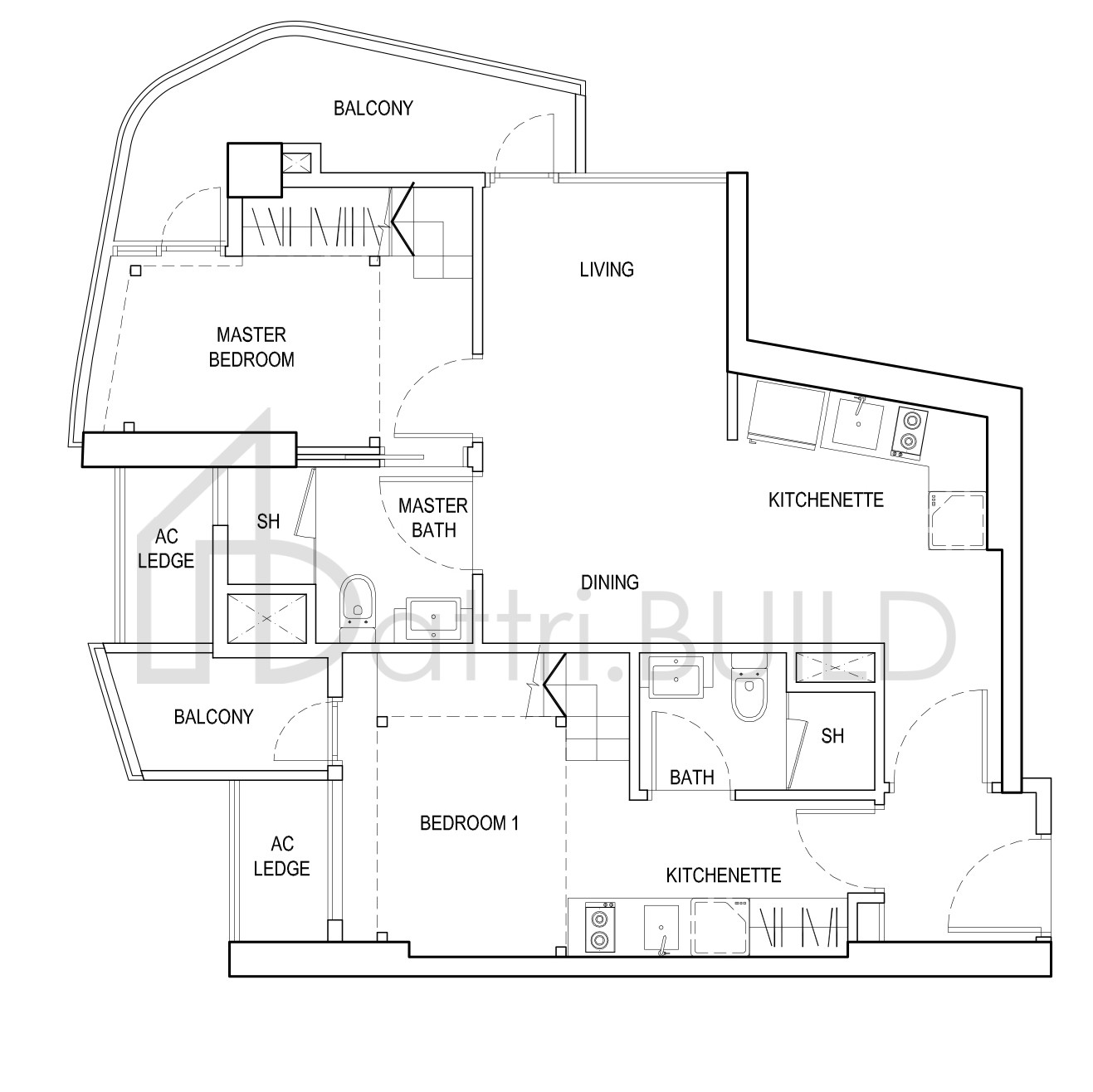 CITY GATE 2DK1 floorplan (watermarked)
