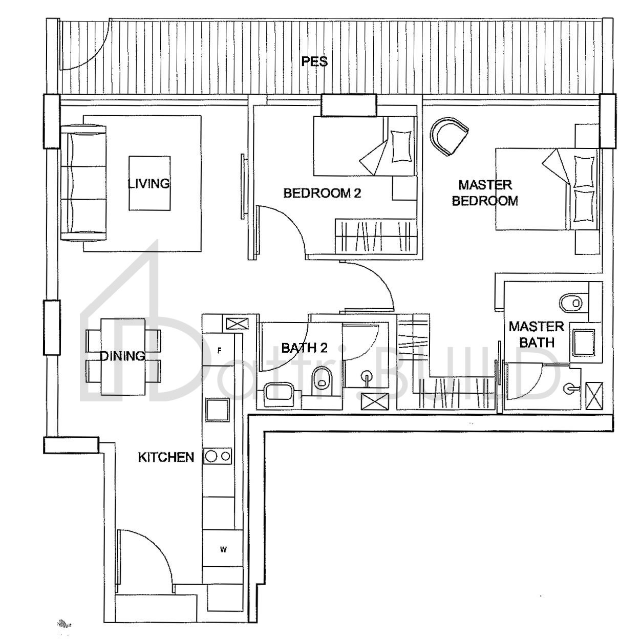 THE BOUTIQ B6P floorplan (watermarked)