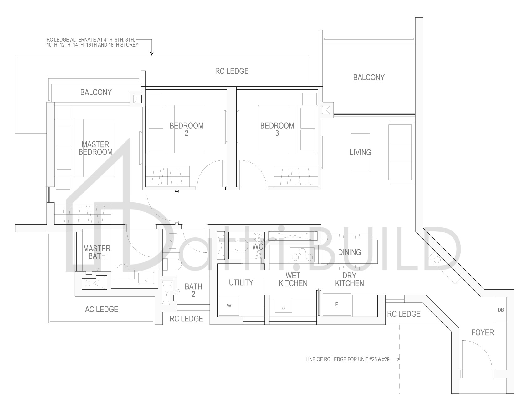 RIVERBANK @ FERNVALE C2c, C2c1 floorplan (watermarked)