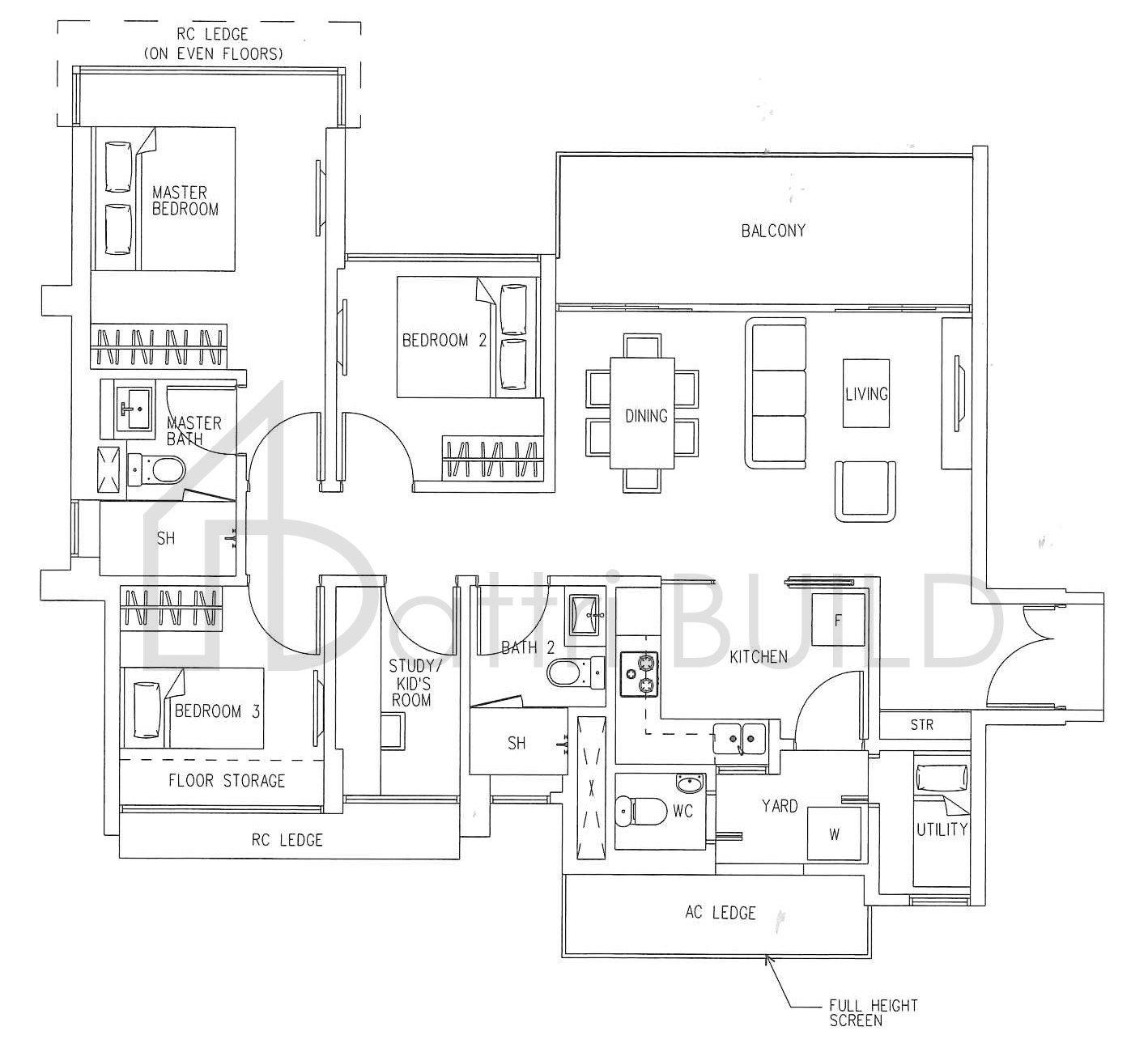 H2O RESIDENCES E1 floorplan (watermarked)