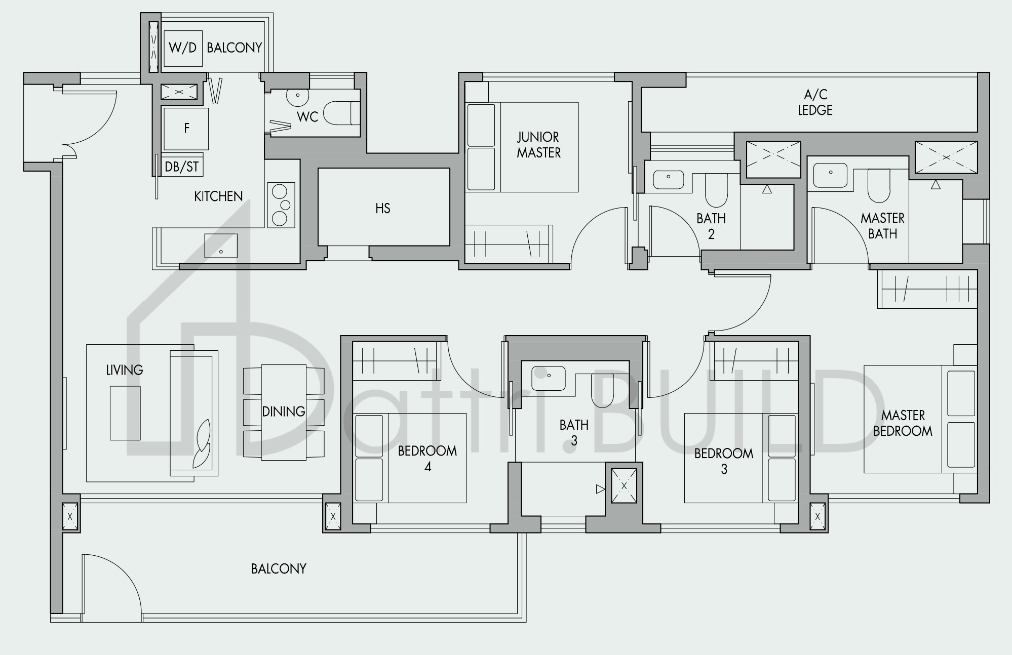 THE TRE VER D1P floorplan (watermarked)