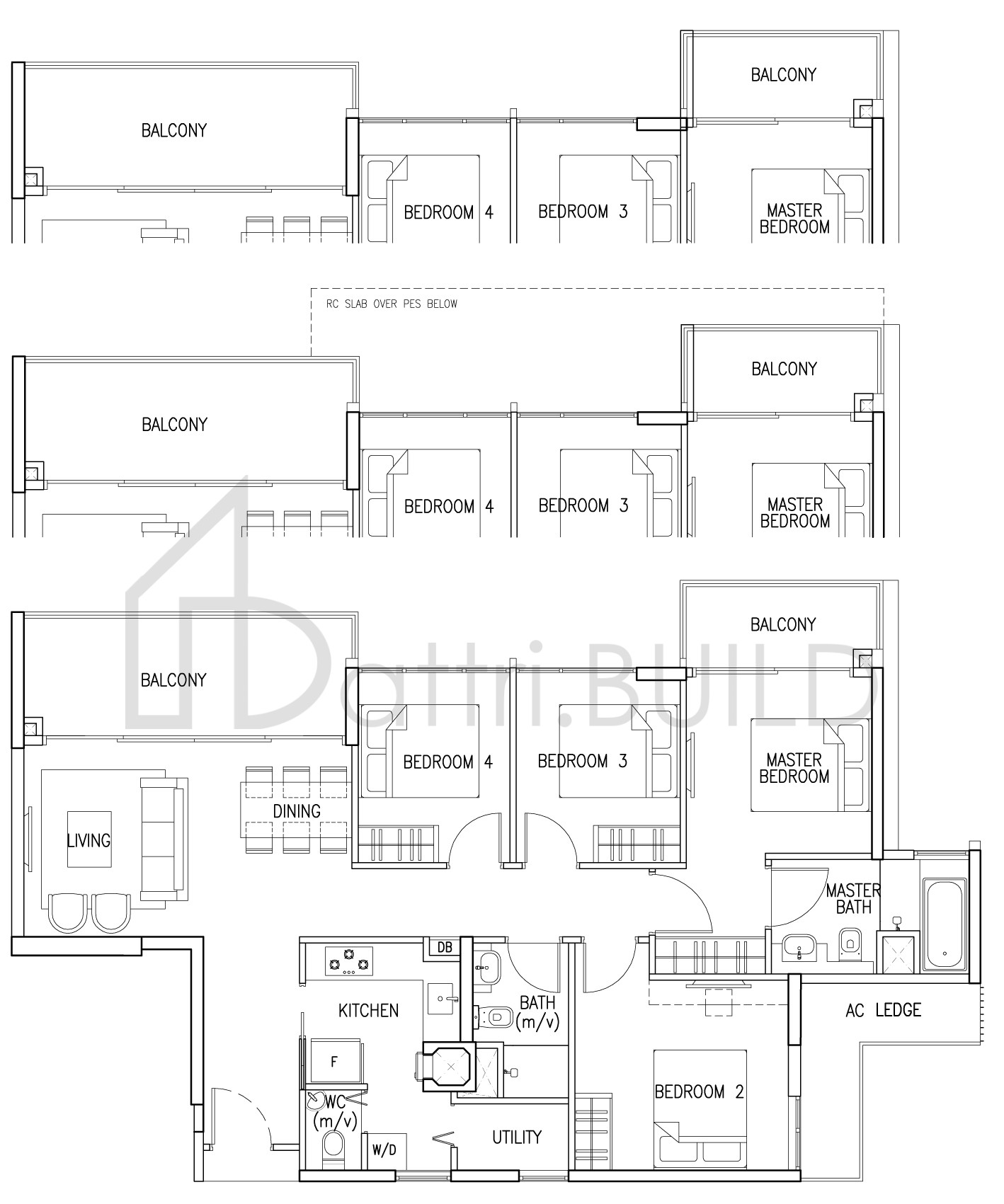 THE SKYWOODS 4 C1 EK floorplan (watermarked)