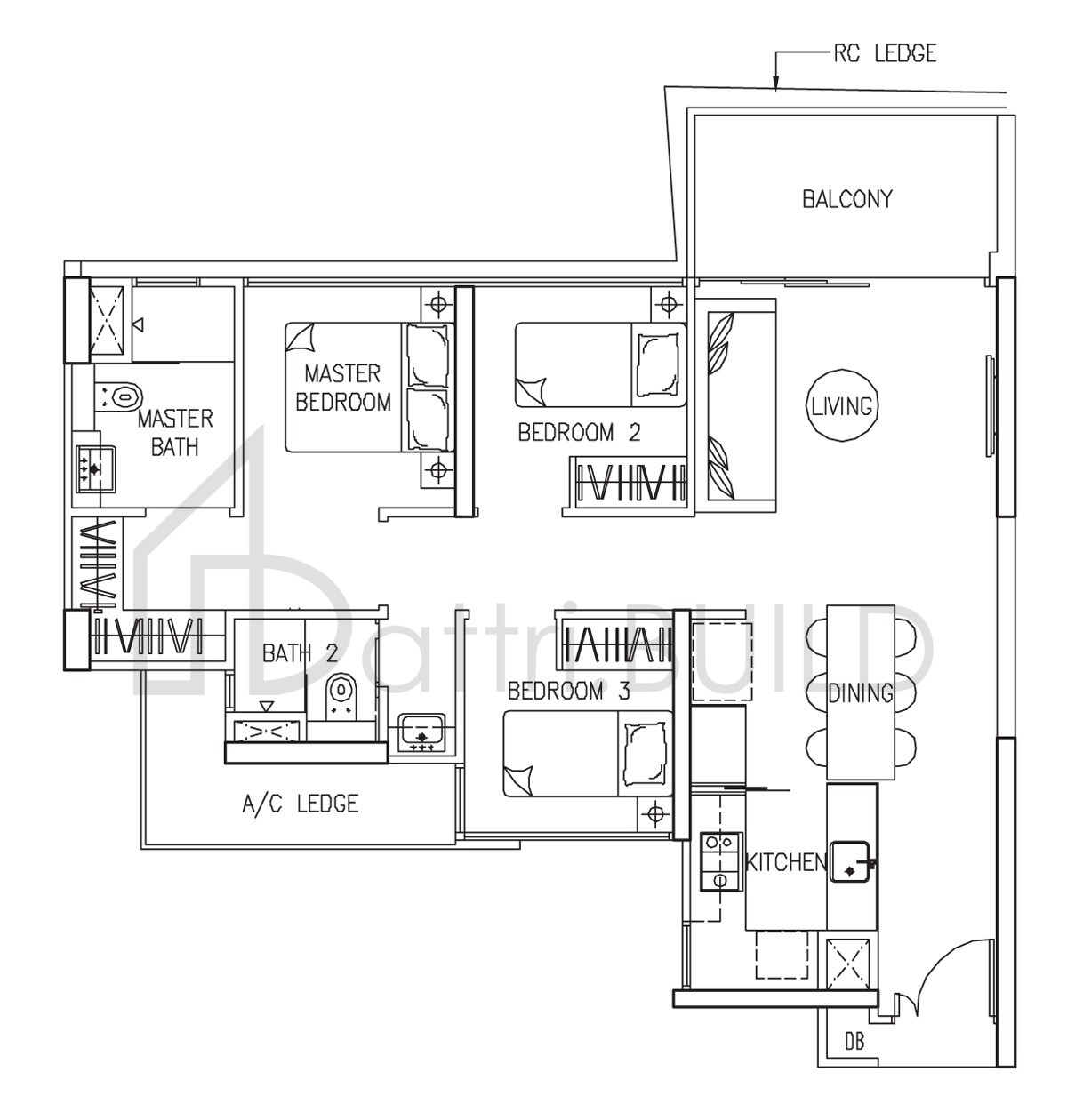 THE TRILINQ C1 floorplan (watermarked)