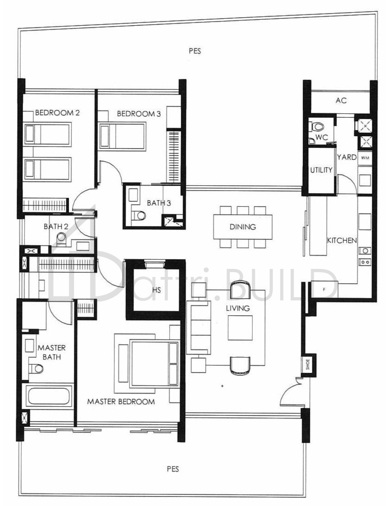 THE NASSIM A2 floorplan (watermarked)