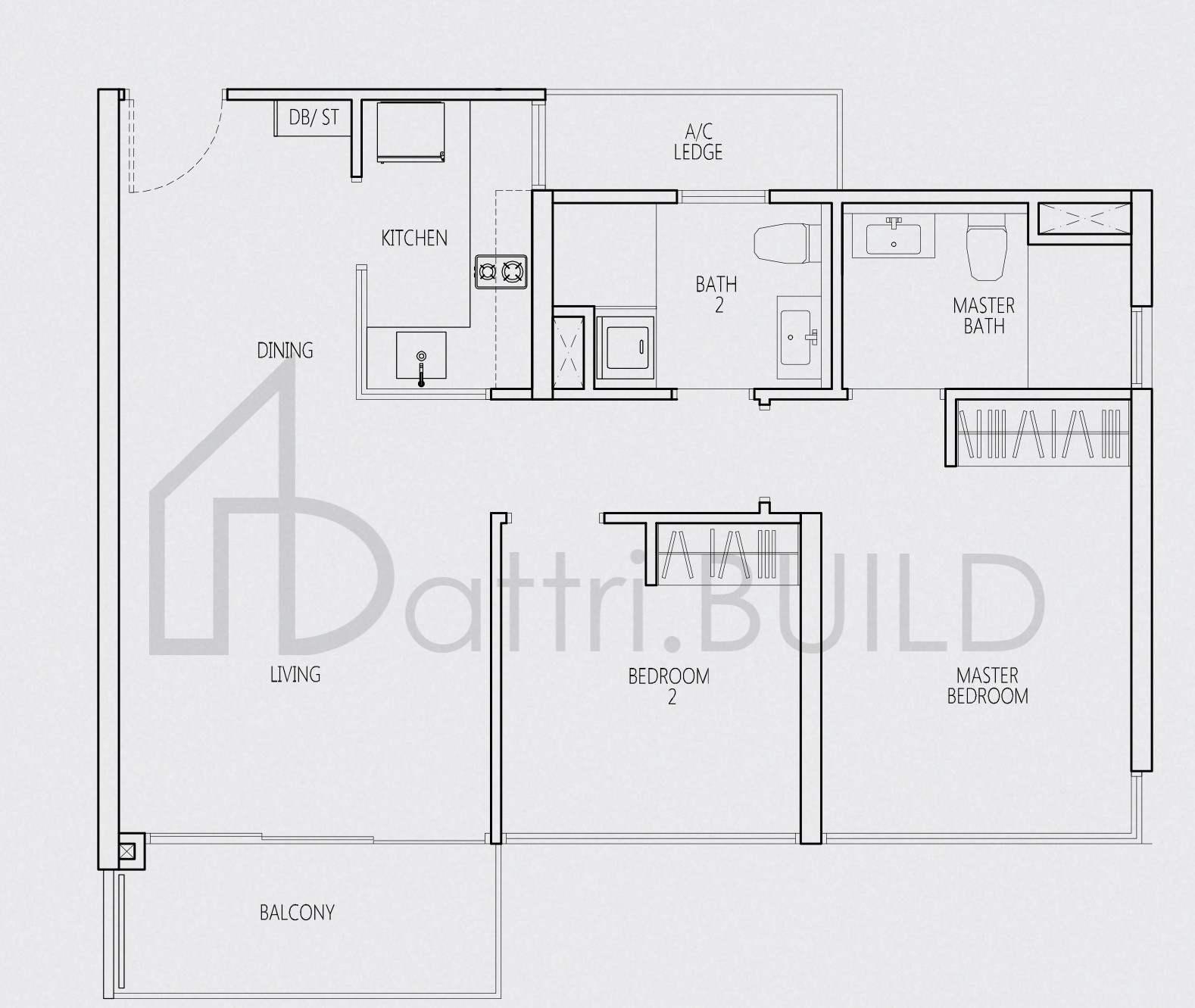 Q BAY RESIDENCES B floorplan (watermarked)