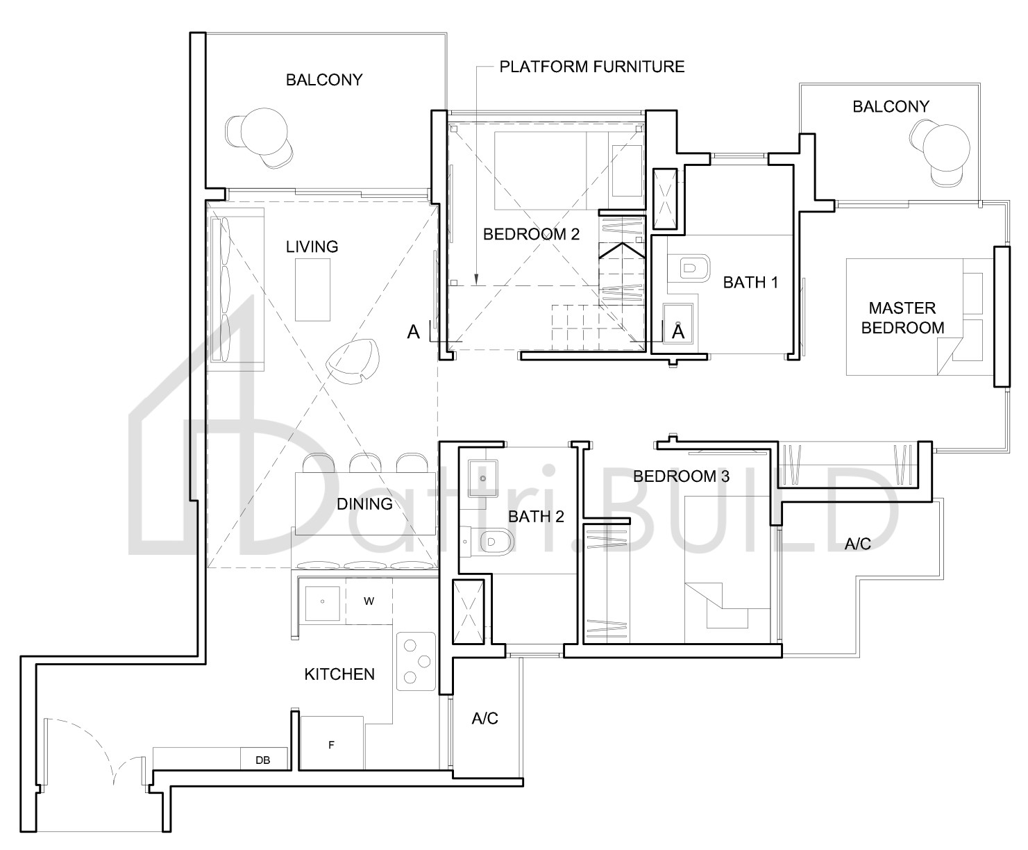 HIGH PARK RESIDENCES 3C3-bPH floorplan (watermarked)