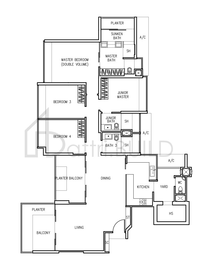 THE TRIZON D3a floorplan (watermarked)