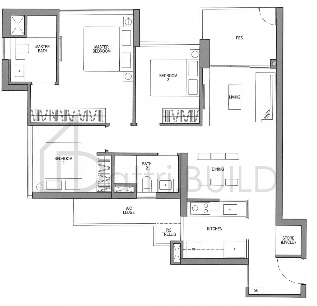 SEASIDE RESIDENCES C1(a) floorplan (watermarked)
