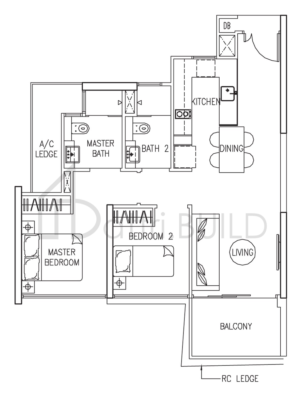 THE TRILINQ B2 floorplan (watermarked)