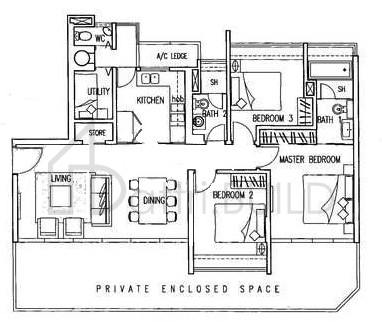 CAIRNHILL RESIDENCES C1A floorplan (watermarked)