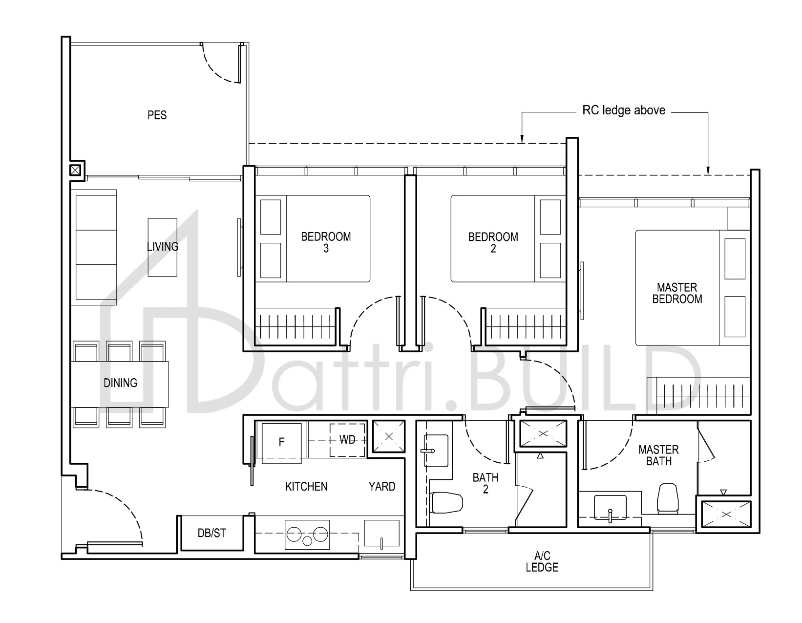 THE TAPESTRY C1(p) floorplan (watermarked)