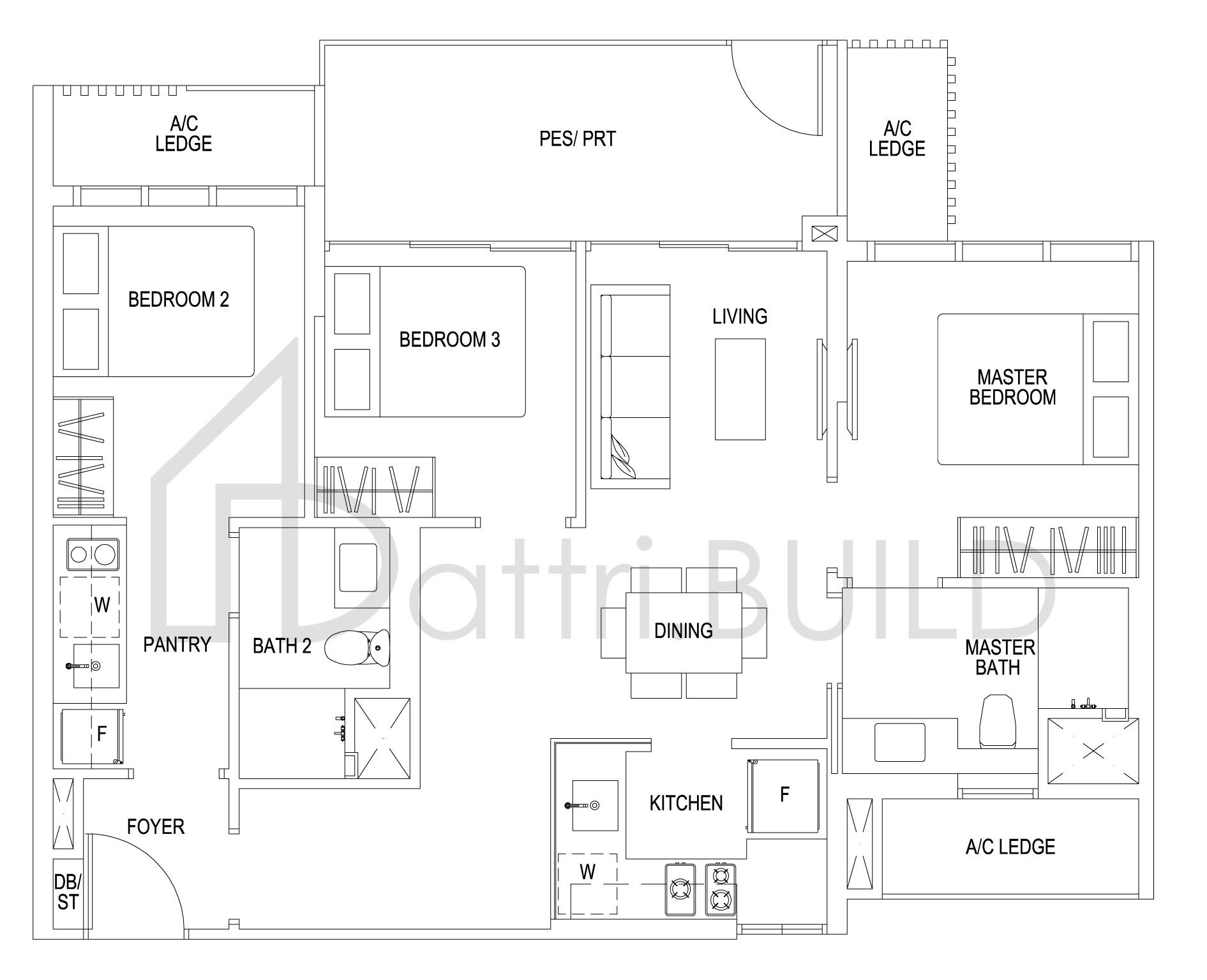 SIMS URBAN OASIS CC2 DK-P floorplan (watermarked)