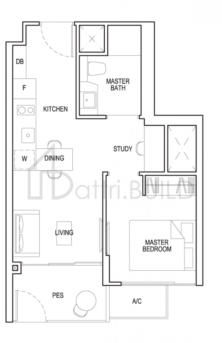 GRANDEUR PARK RESIDENCES 1s1-g floorplan (watermarked)