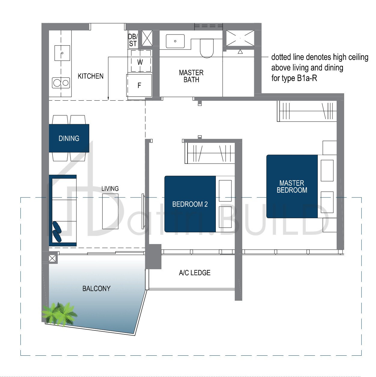 LAKE GRANDE B1a floorplan (watermarked)