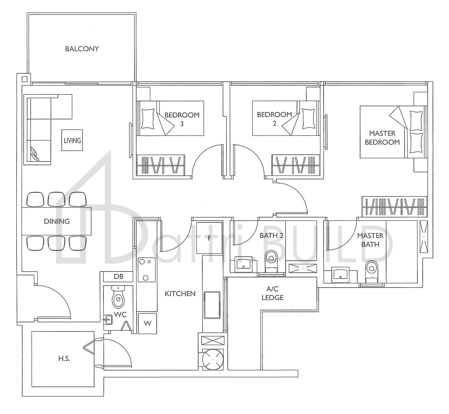 THE LUXURIE C2 floorplan (watermarked)