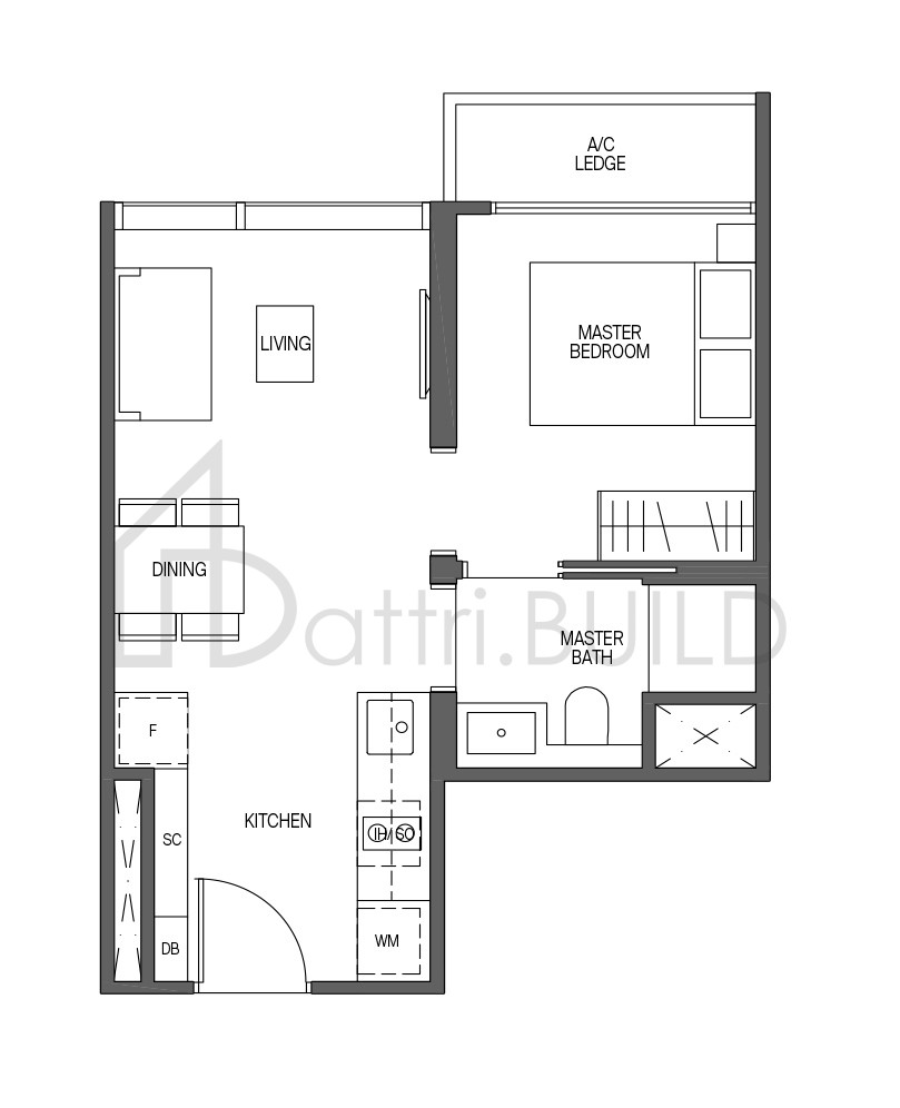 MIDTOWN MODERN A1 floorplan (watermarked)