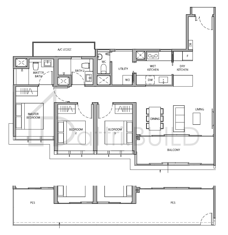 DAIRY FARM RESIDENCES 3C1-G floorplan (watermarked)