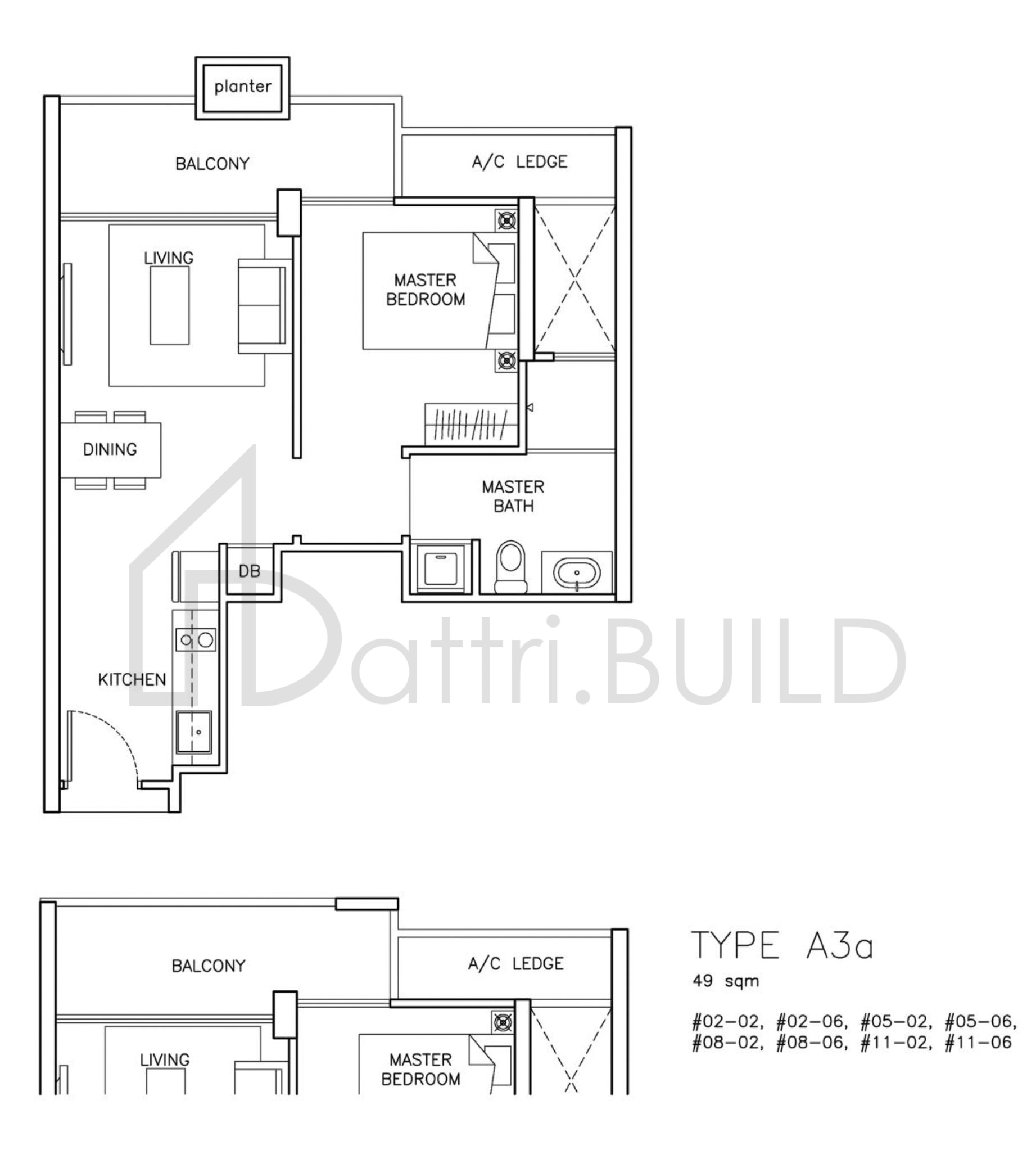 THE SANTORINI A3a floorplan (watermarked)
