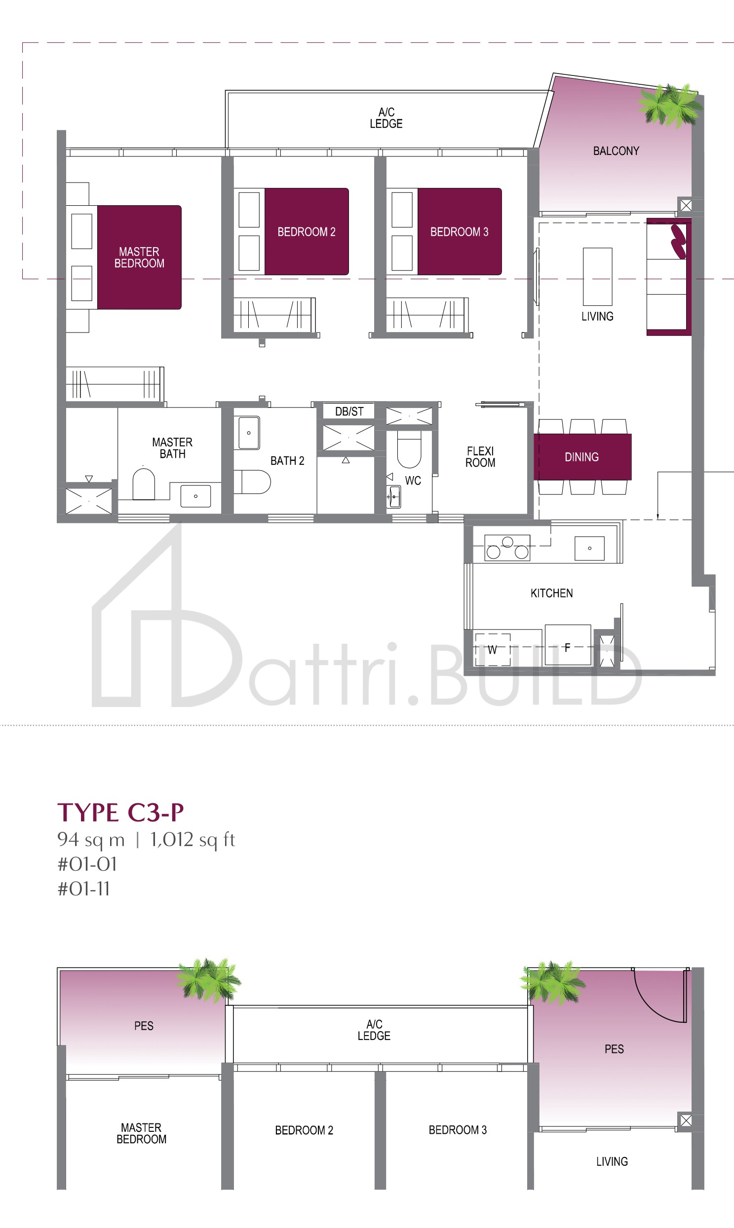LAKE GRANDE C3-P floorplan (watermarked)