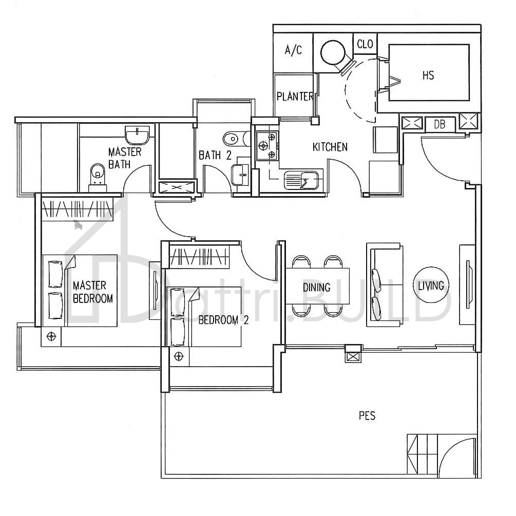 THE INFINITI A2-P1 floorplan (watermarked)