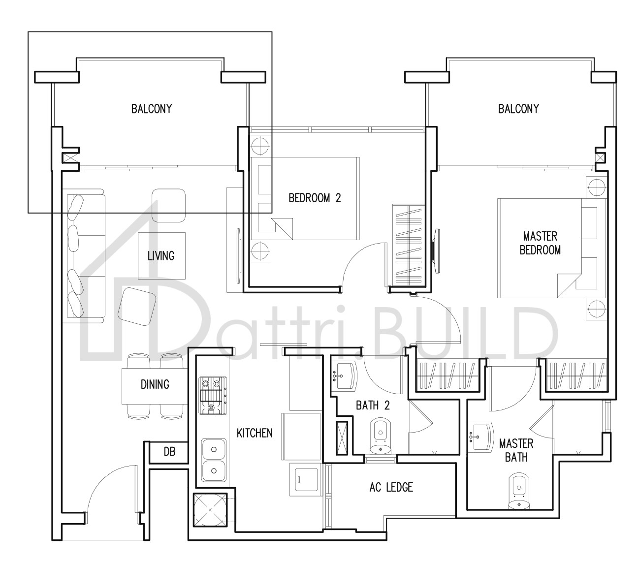 THE MILTONIA RESIDENCES B1a floorplan (watermarked)