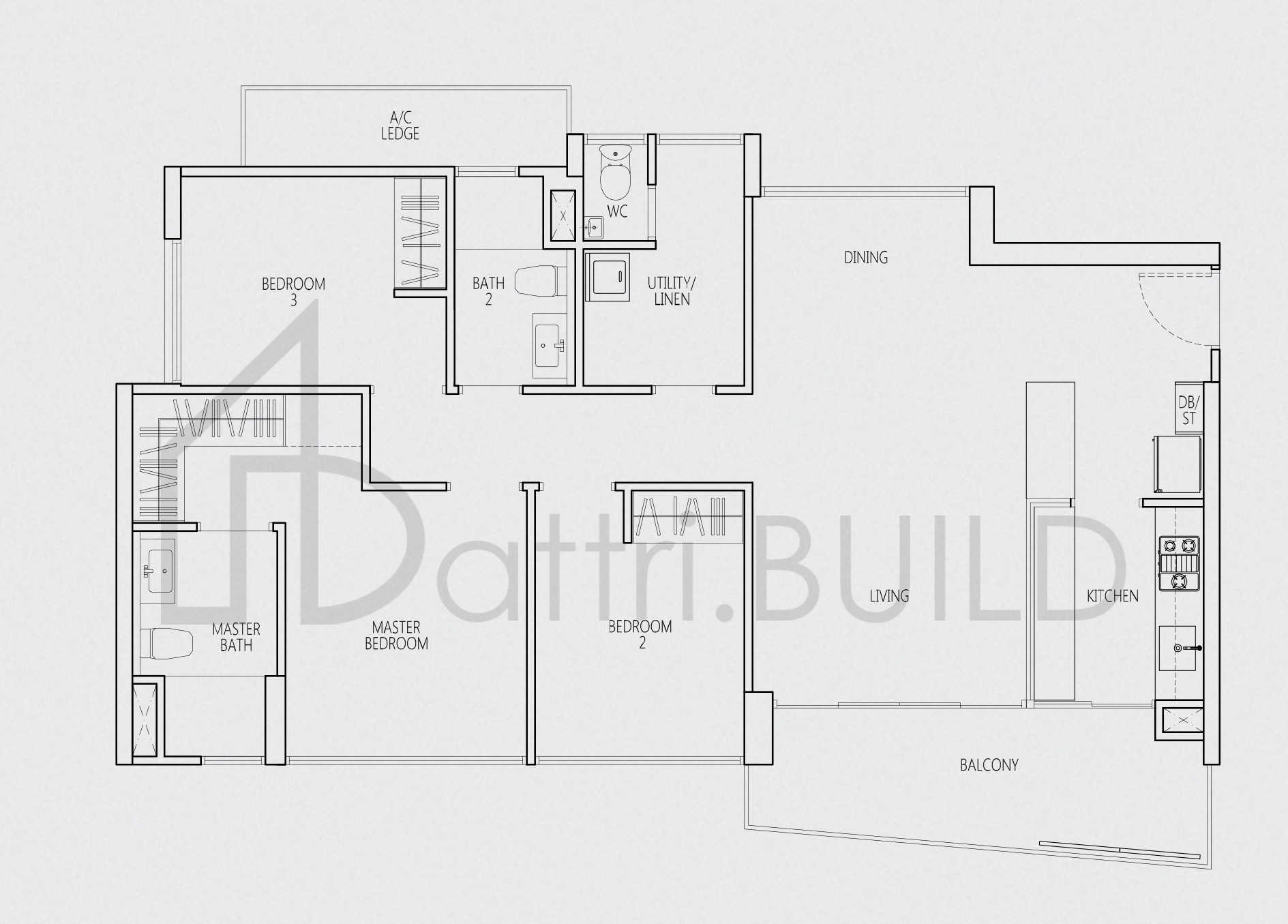 Q BAY RESIDENCES VH-C floorplan (watermarked)