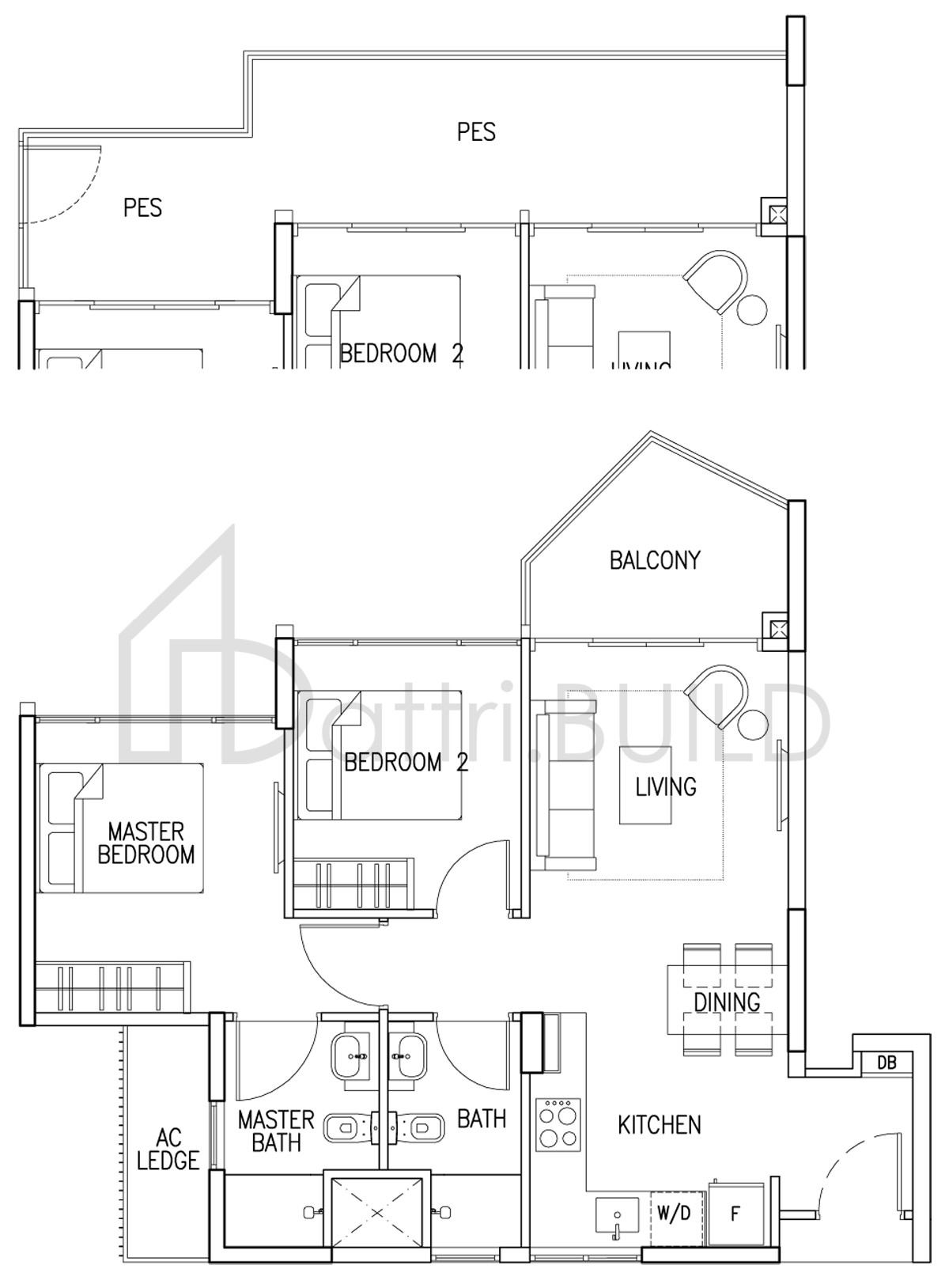 THE SKYWOODS 2 S1P floorplan (watermarked)