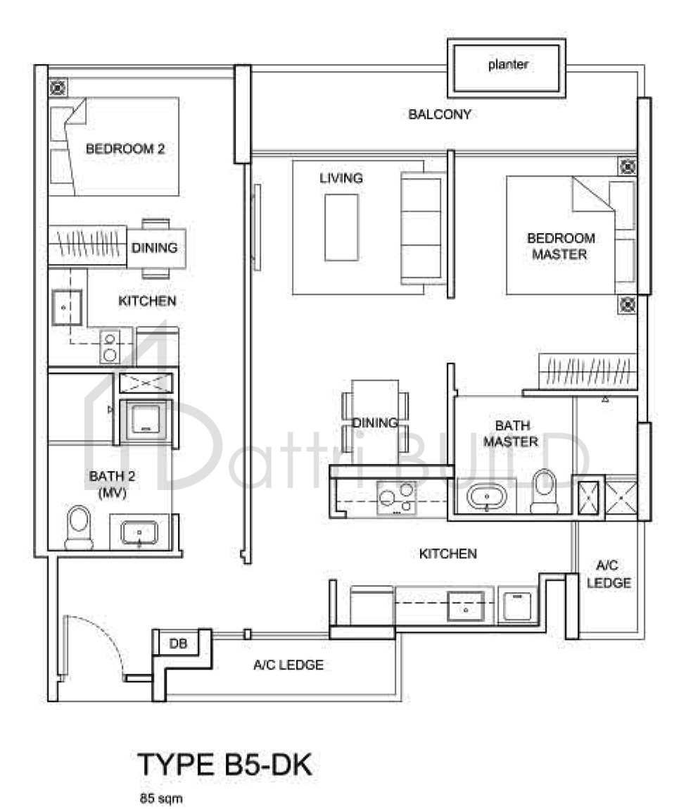 THE SANTORINI B5-DK floorplan (watermarked)