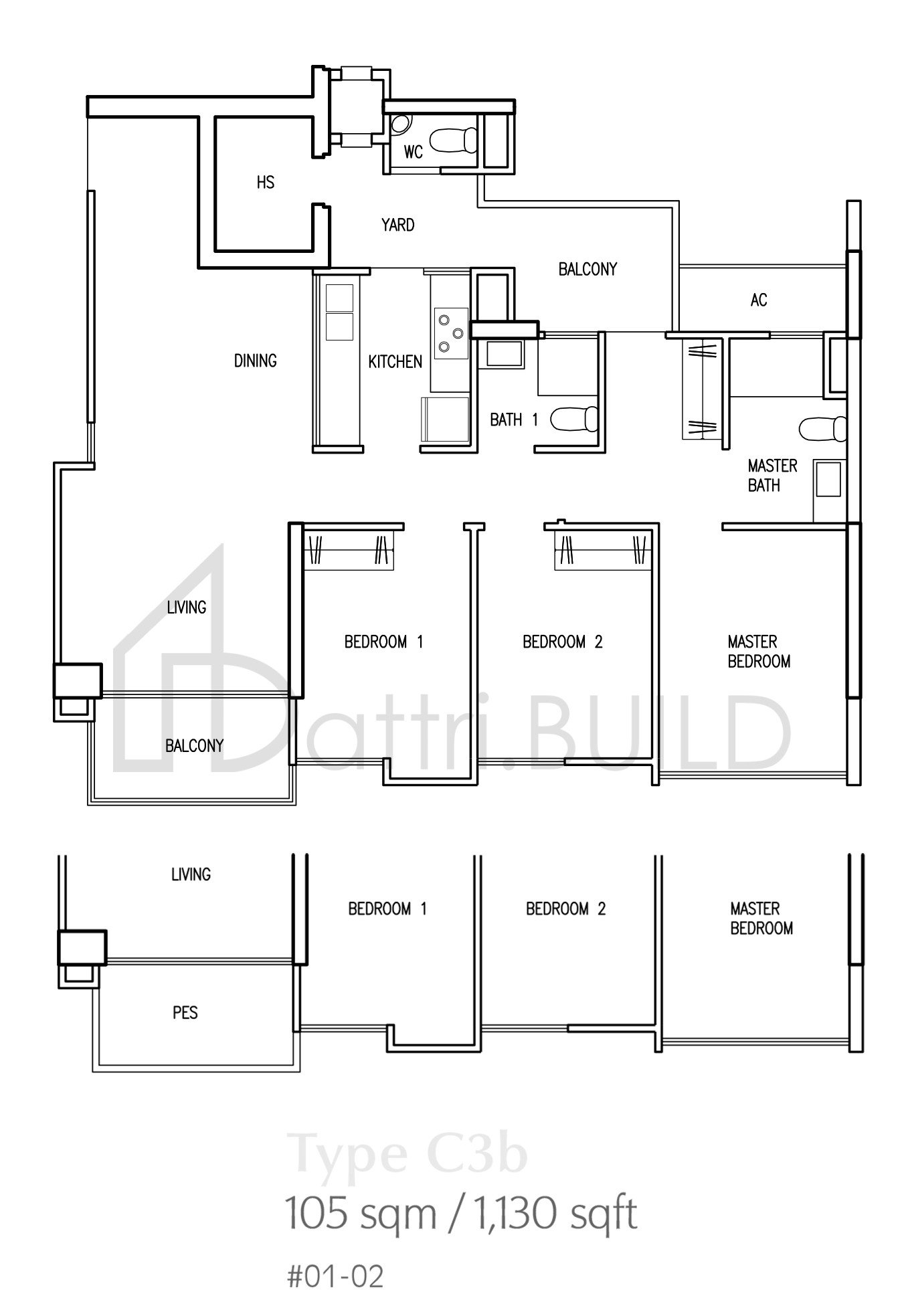 PARC VERA C3b floorplan (watermarked)