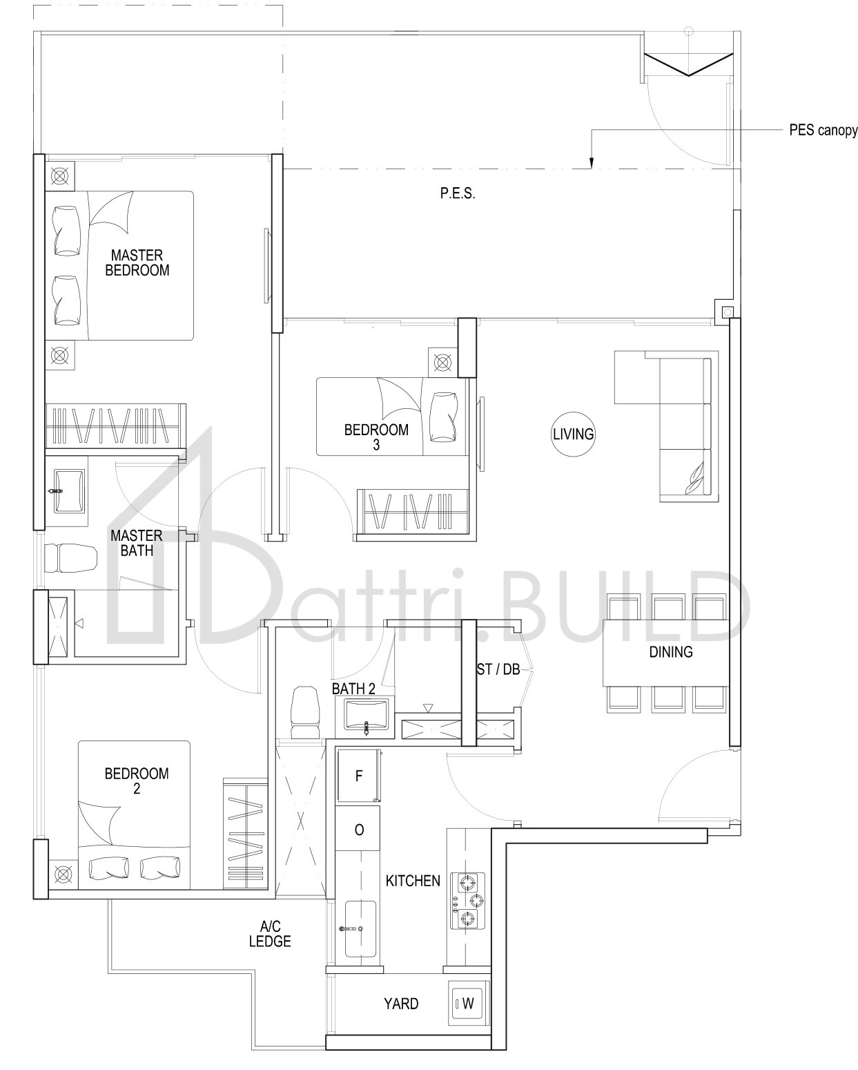 THE RAINFOREST B1p floorplan (watermarked)