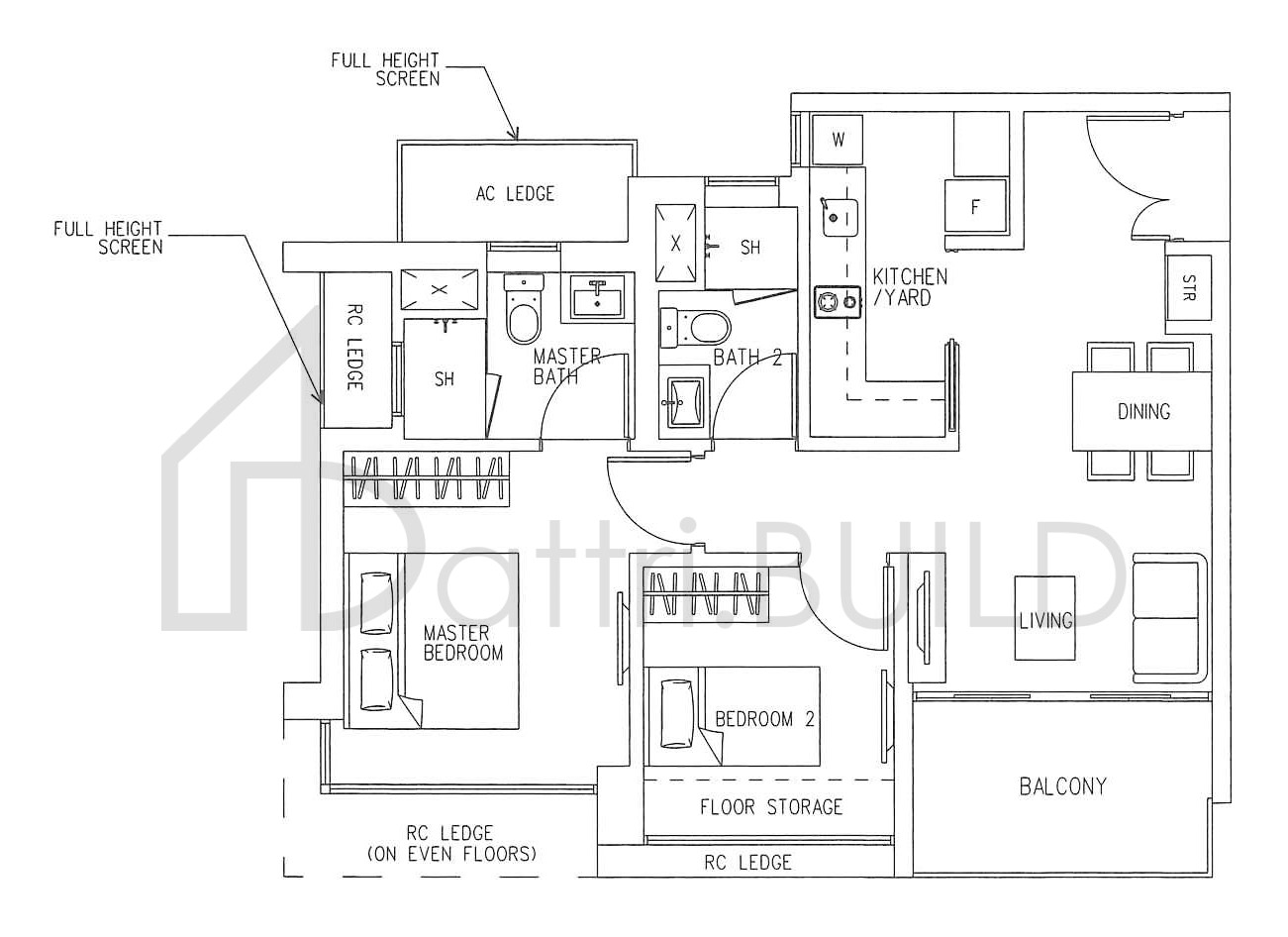 H2O RESIDENCES B1 floorplan (watermarked)