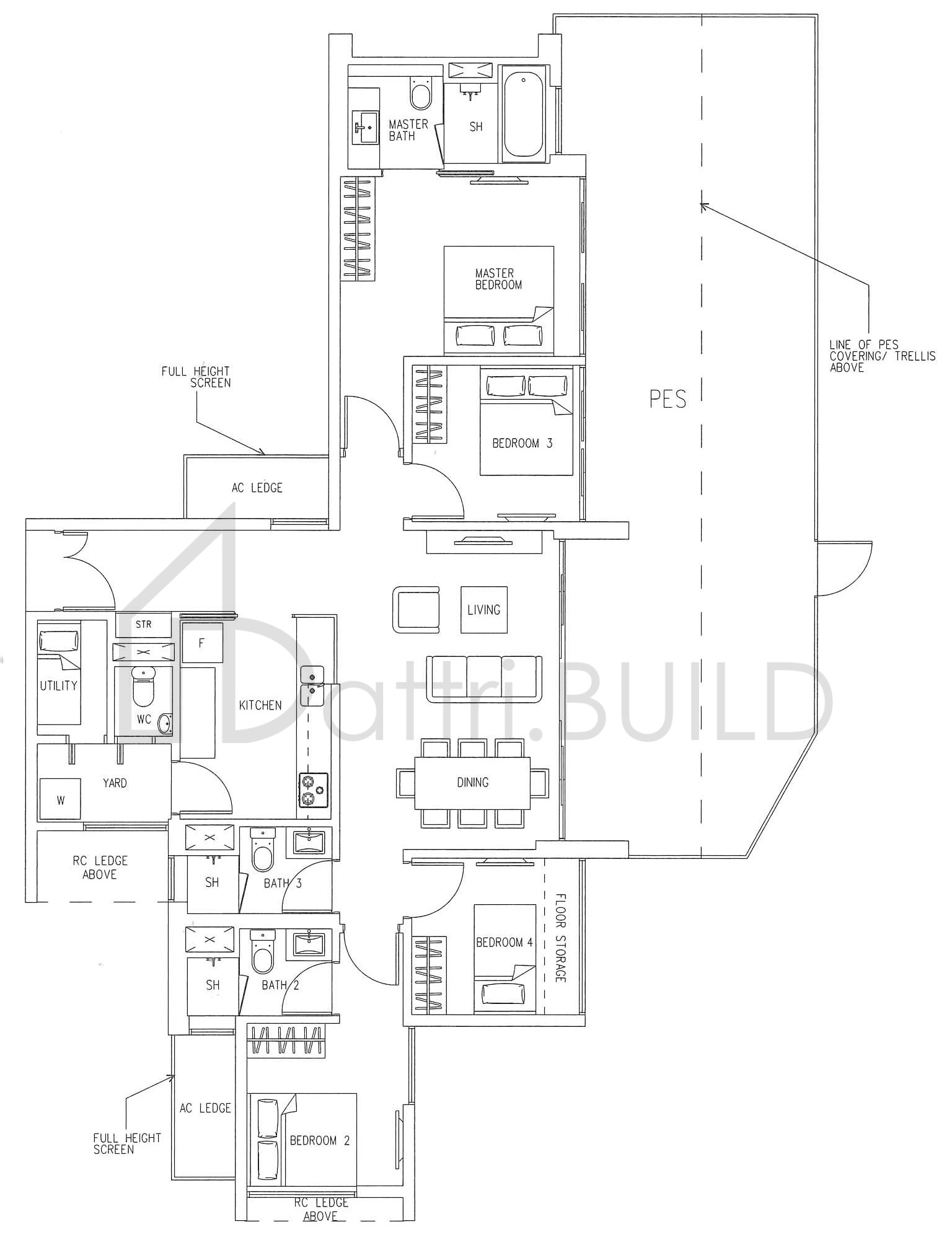 H2O RESIDENCES F1 (PES) floorplan (watermarked)