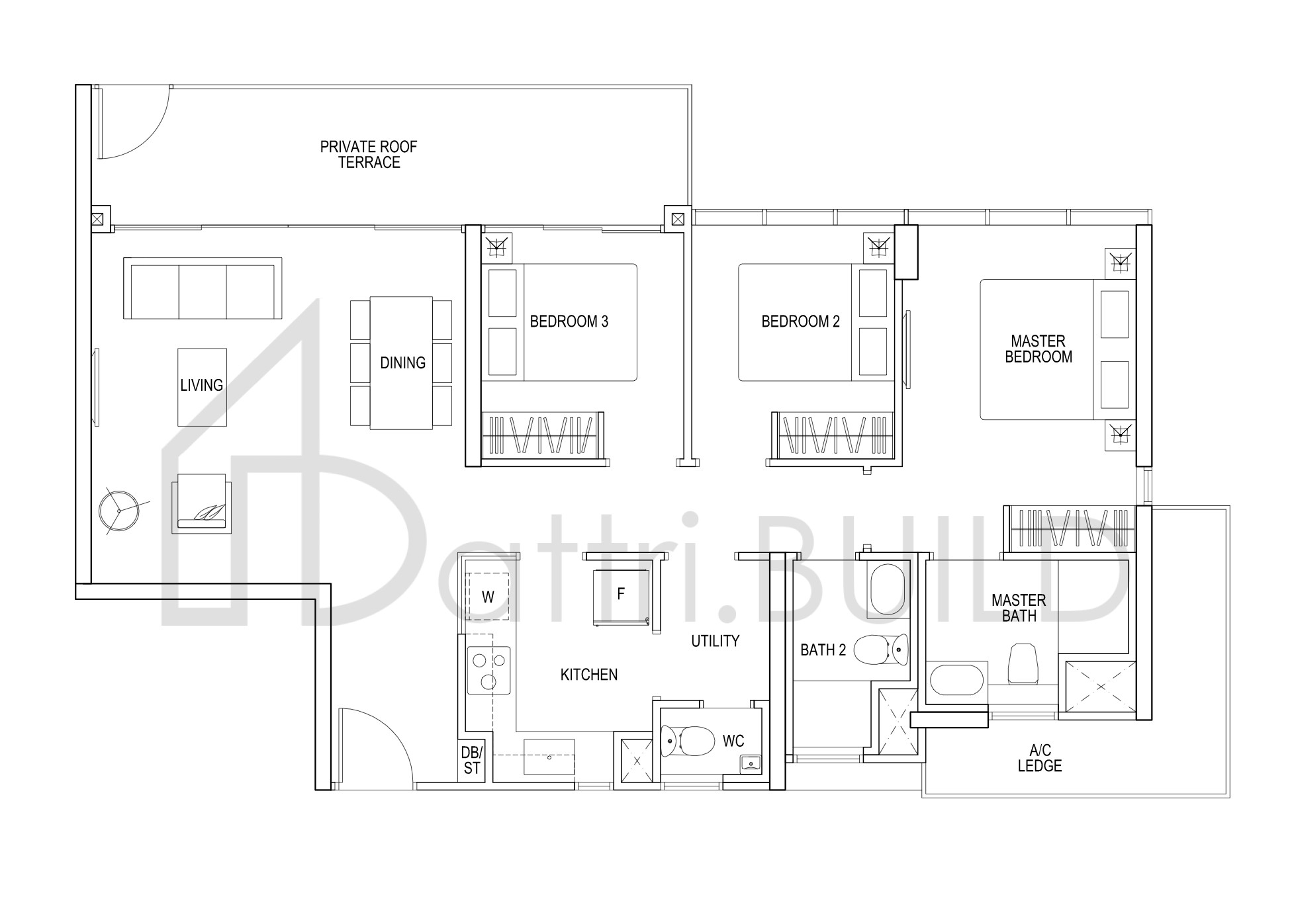 THE POIZ RESIDENCES H C2p floorplan (watermarked)