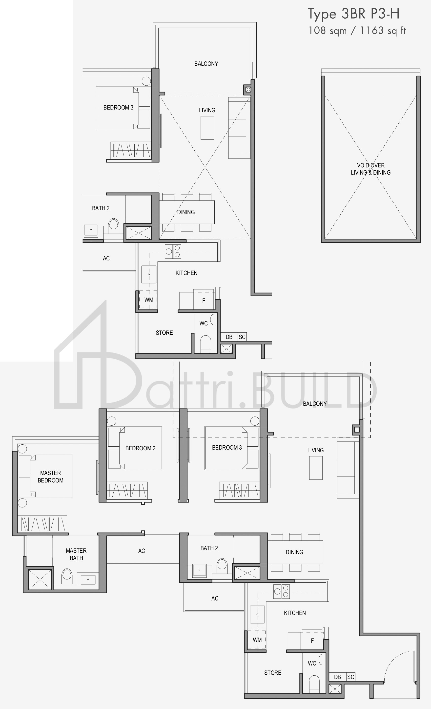 PARC BOTANNIA 3BRP3-H floorplan (watermarked)