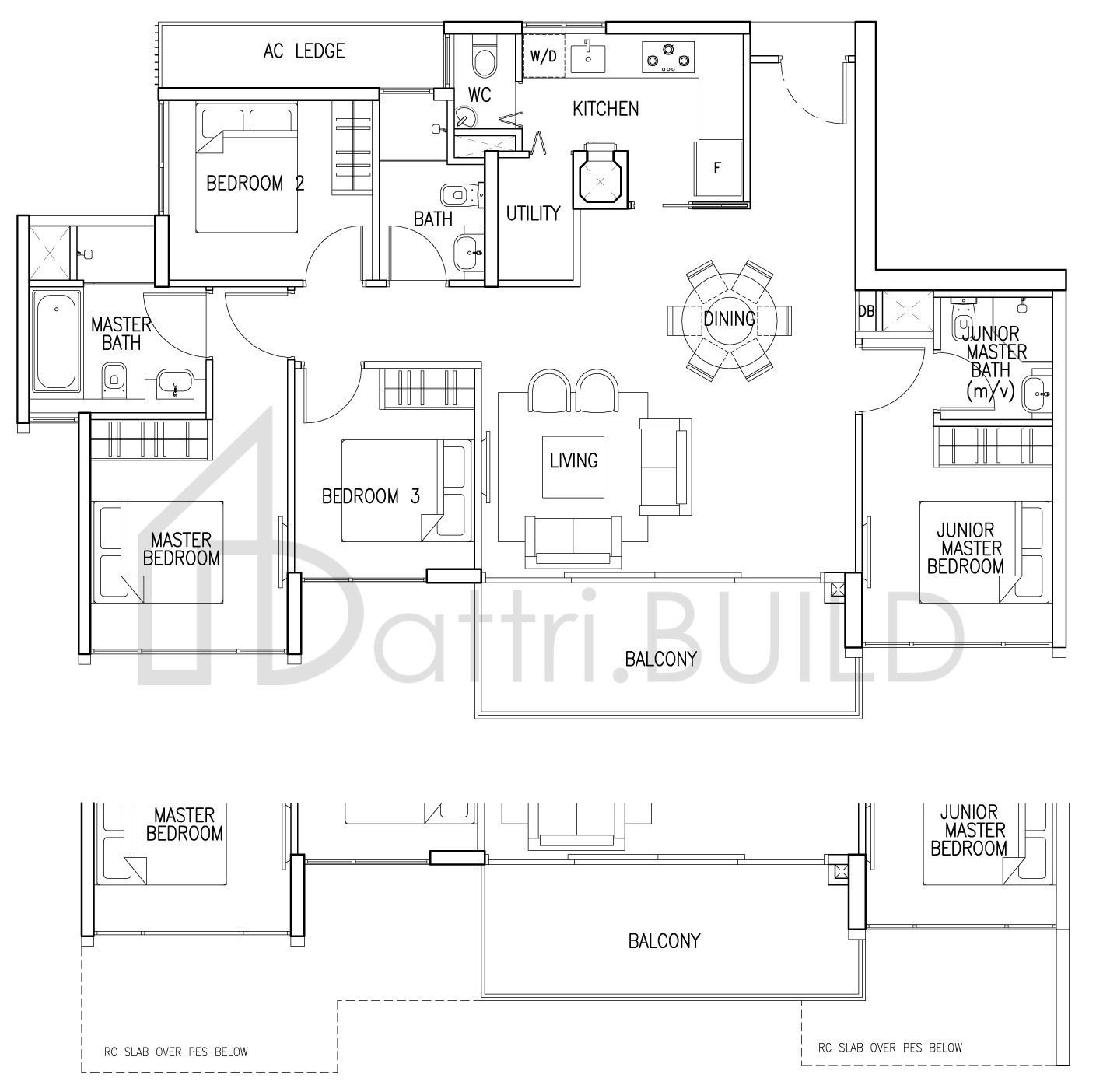 THE SKYWOODS 4S1A floorplan (watermarked)