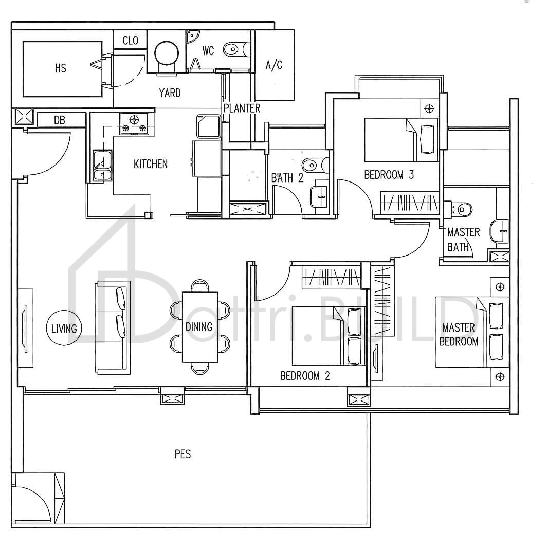THE INFINITI B7-P1 floorplan (watermarked)