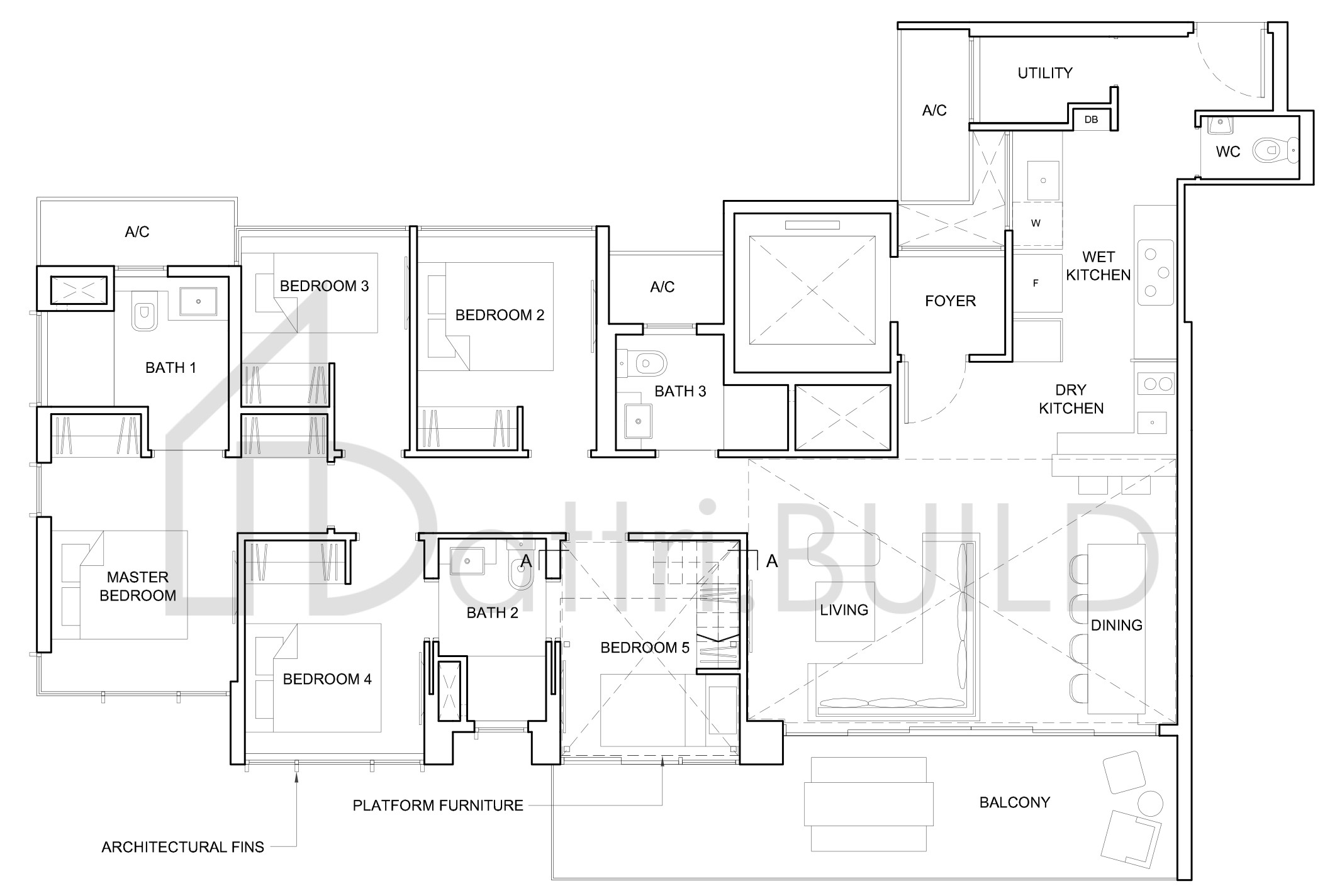 HIGH PARK RESIDENCES 5L-PH floorplan (watermarked)