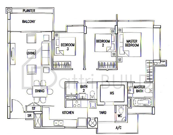 THE CALROSE B1a floorplan (watermarked)
