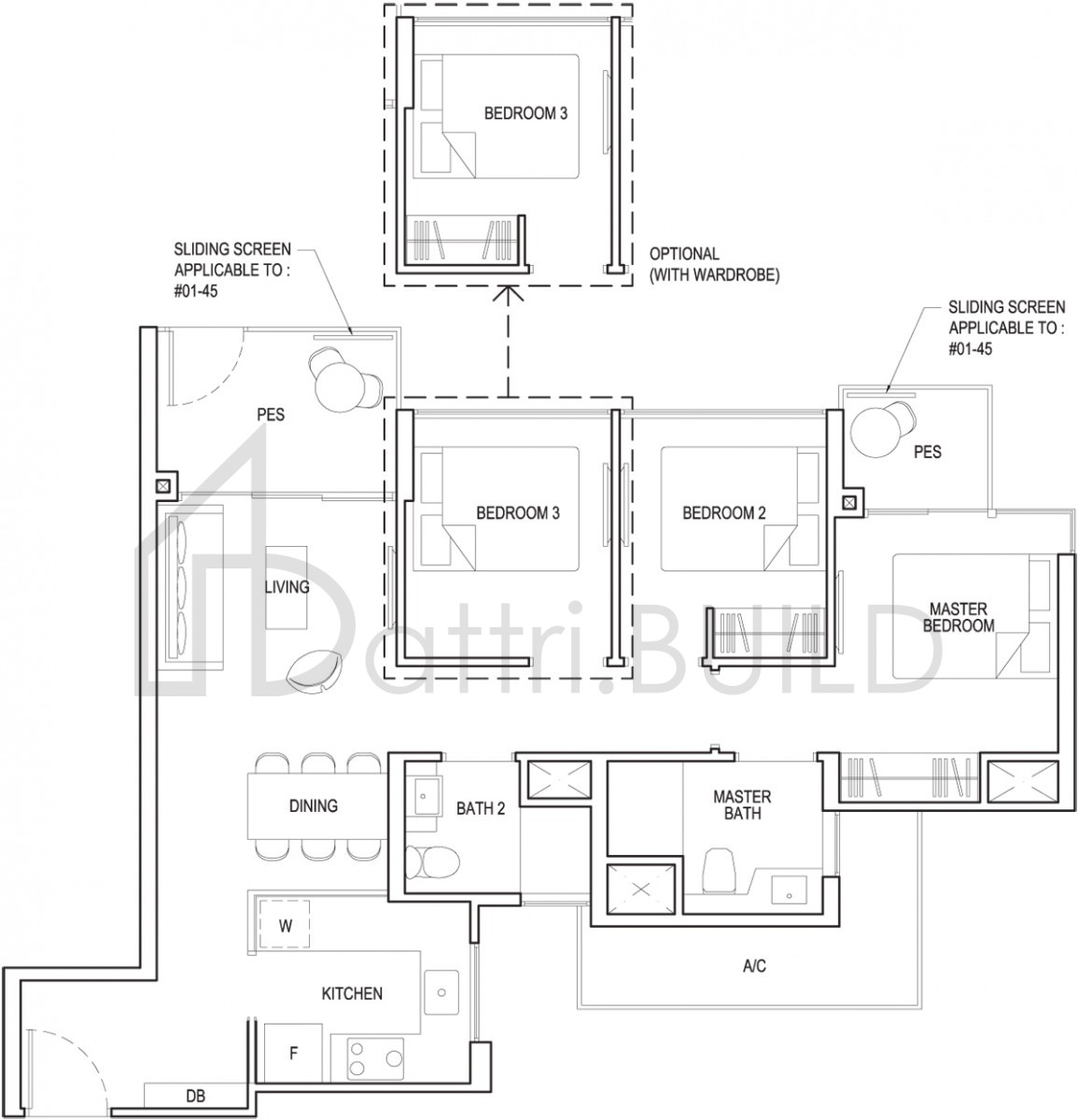 GRANDEUR PARK RESIDENCES 3C1-G floorplan (watermarked)