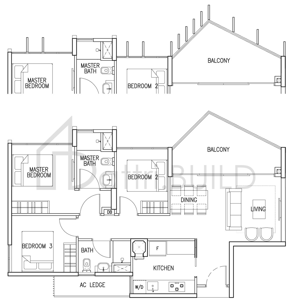 THE SKYWOODS 3 C1 B floorplan (watermarked)