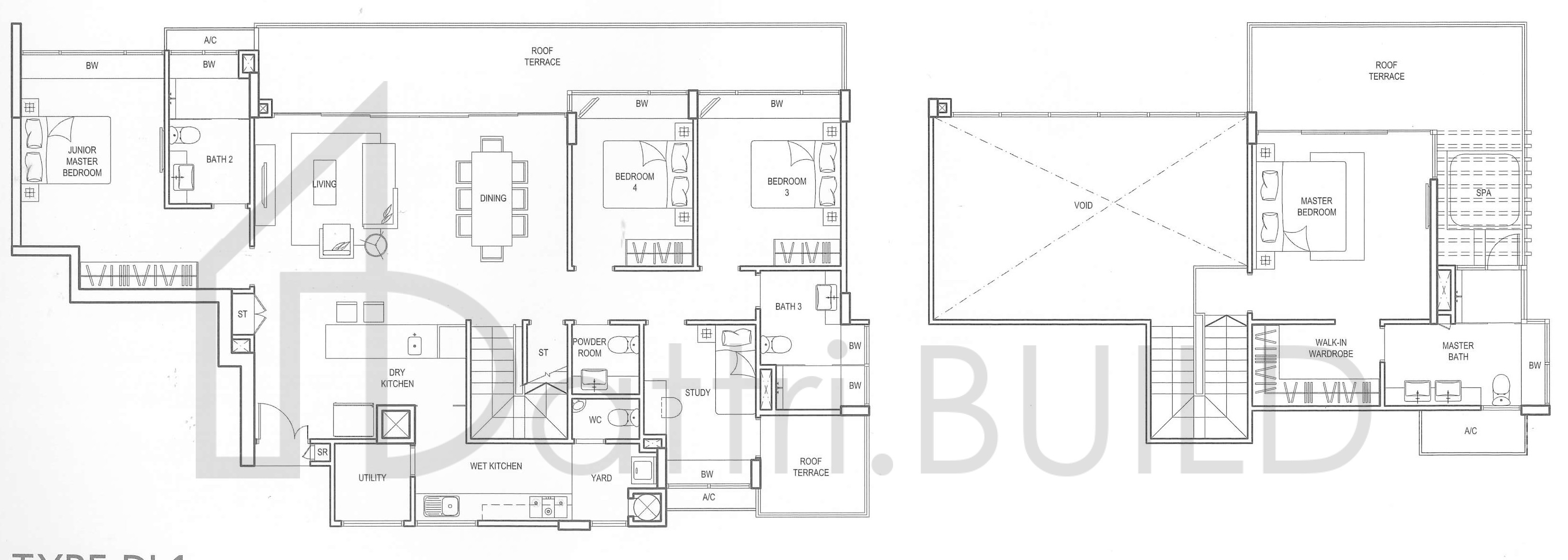 CLEMENTIWOODS CONDOMINIUM Dl1 floorplan (watermarked)
