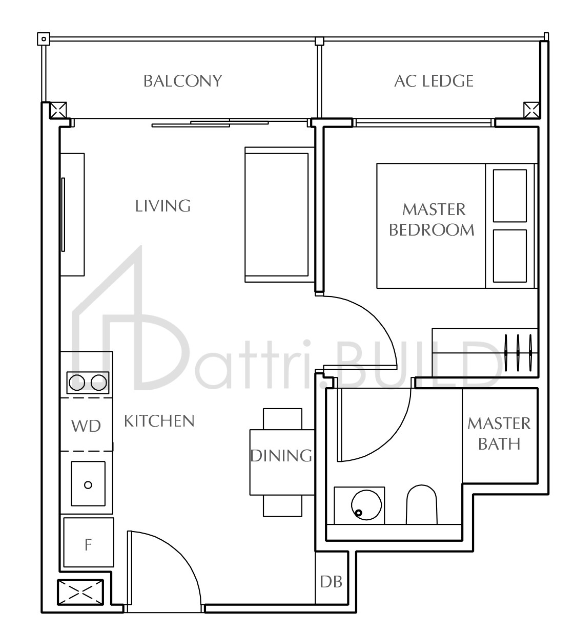 JUI RESIDENCES A1 floorplan (watermarked)