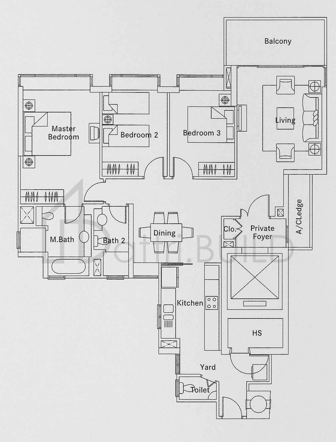 THE BELVEDERE B3 floorplan (watermarked)