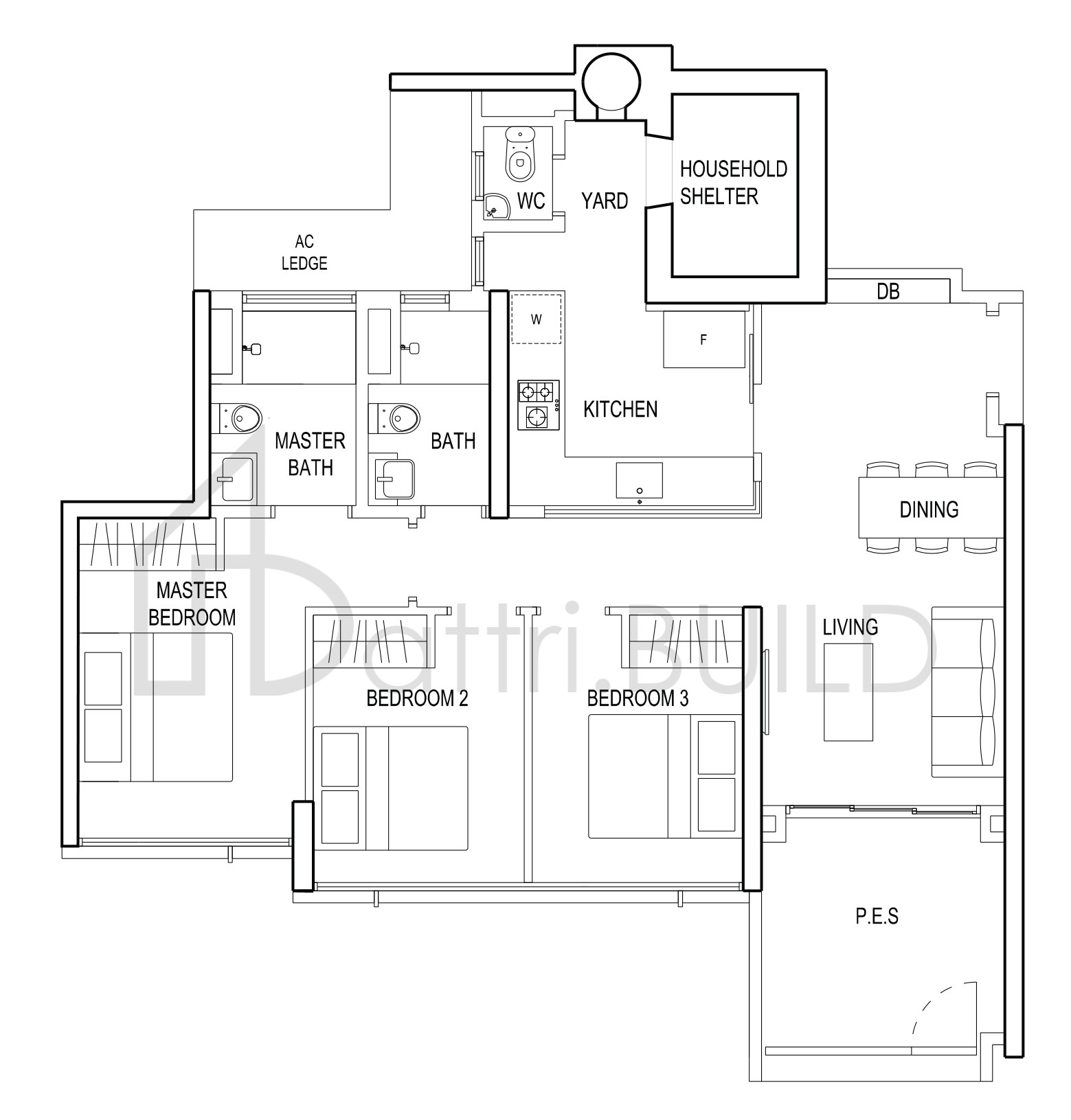THE TERRACE B2g floorplan (watermarked)