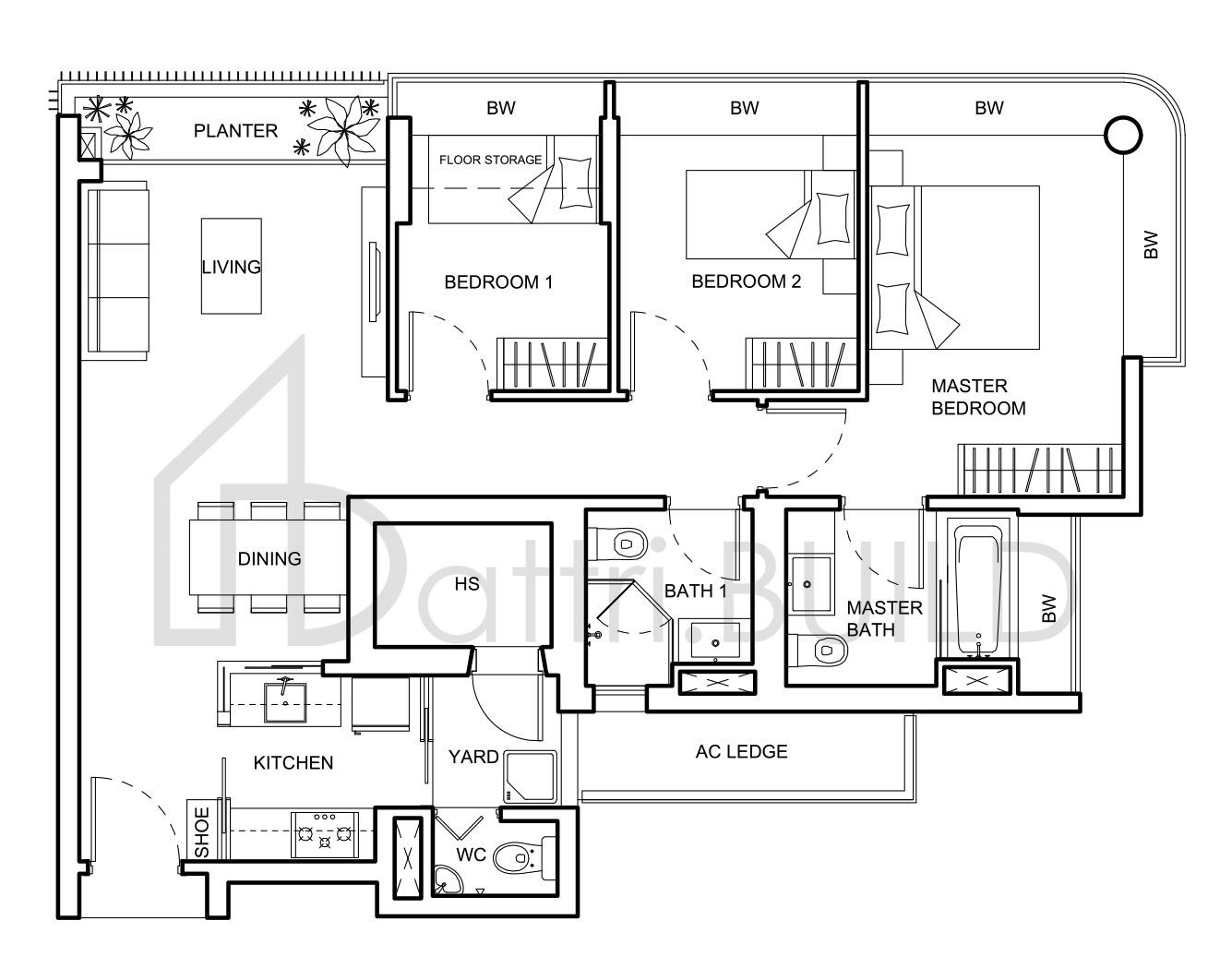 NV RESIDENCES C1a floorplan (watermarked)