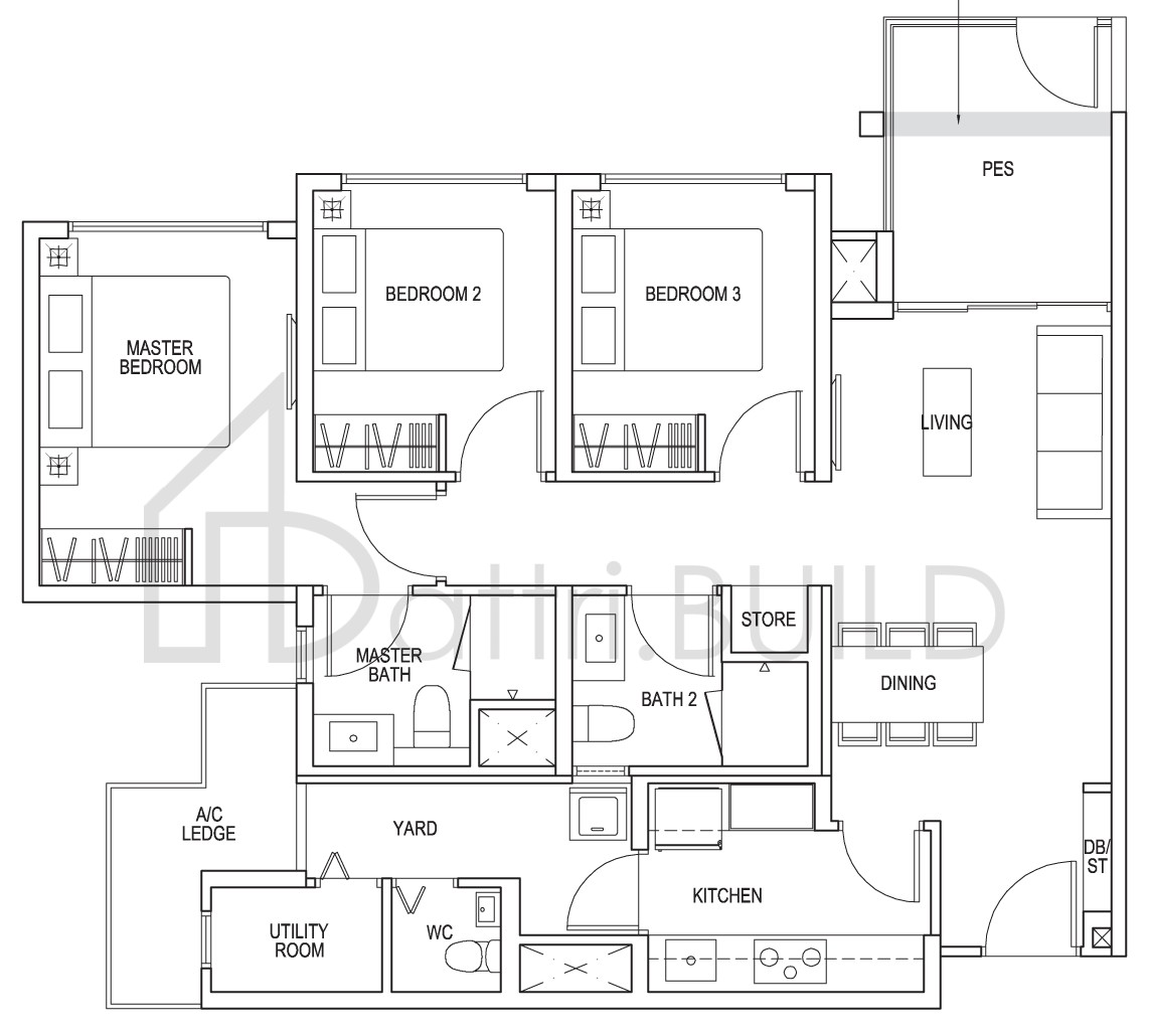 THE BROWNSTONE B5p floorplan (watermarked)
