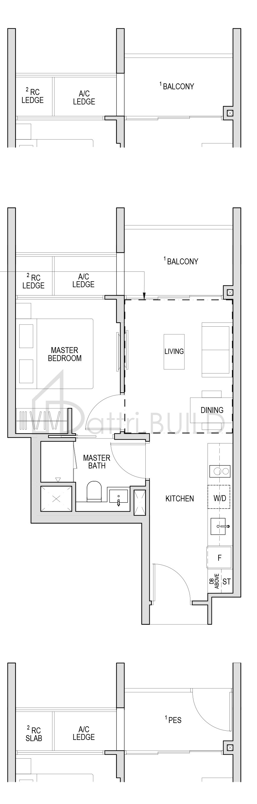 KENT RIDGE HILL RESIDENCES A1 floorplan (watermarked)