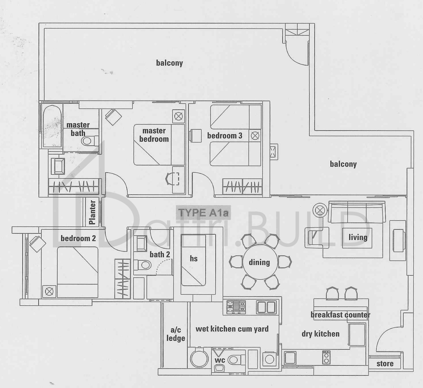 DE ROYALE A1a floorplan (watermarked)